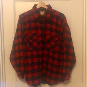Vintage Melton Wintermaster Buffalo Plaid Wool Button-up Shirt